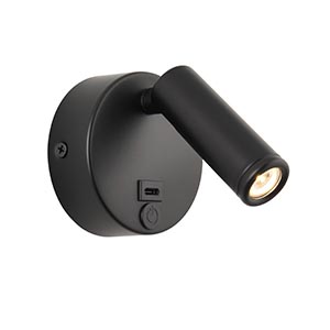 Lumos Mini 1lt Wall 3W 3000K - Matt Black