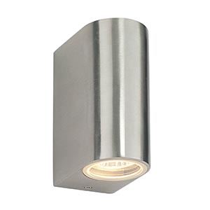 Saxby ST5008S ODYSSEY Twin 35W IP65 Dimmable Stainless Steel Outdoor Wall Light 