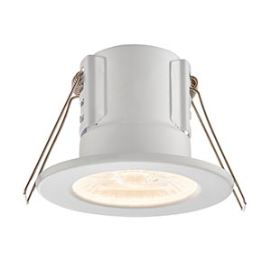 SAXBY SHIELD Brushed Chrome Fire Rated Bathroom Downlight GU10 Ceiling Spotlight 