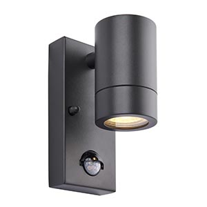 Palin PIR 1lt wall IP44 7W Anthracite Grey