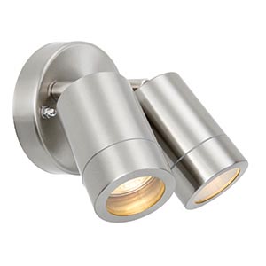 Palin 2lt spot wall IP44 7W Stainless Steel