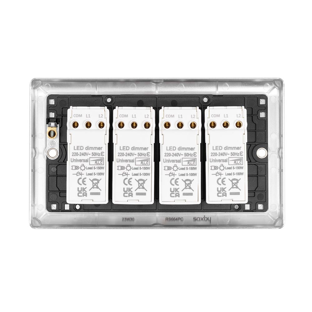 Raised Screwed 4G LED Dimmer 5-100W - Polished Chrome