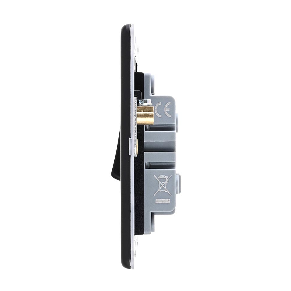 Screwless 10AX 2G 2-Way Switch - Matt Black With Black Insert