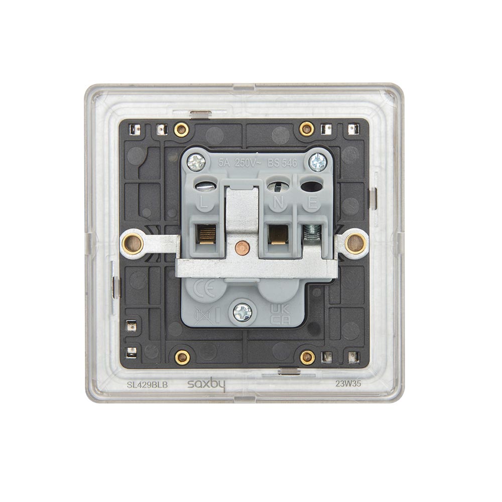 Switchless Socket Screwless 5A Unswitched Socket - Matt Black With Black Insert
