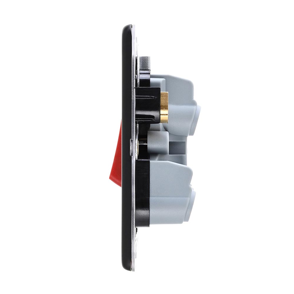 Screwless 45A 1G DP Switch with Neon - Matt Black With Black Insert